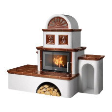 Kachlová pec ABX Pegas hnědá, pravá